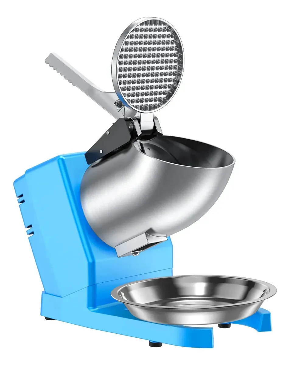 Máquinas de gelo Máquina elétrica de trituração de gelo de 1500 w Máquina raspada Triturador de gelo Suzwip 150 kg/h 4 lâminas de aço inoxidável para triturador de gelo Cor azul