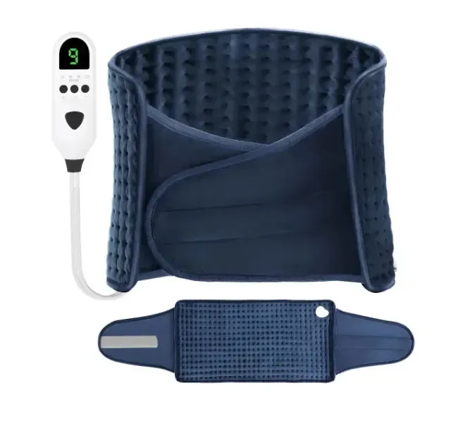 Almofada de aquecimento elétrica Juopld Cushion Hot Compress Belt 120* 31,5 cm, 9 níveis de temperatura e 4 níveis de temporizador, cor azul