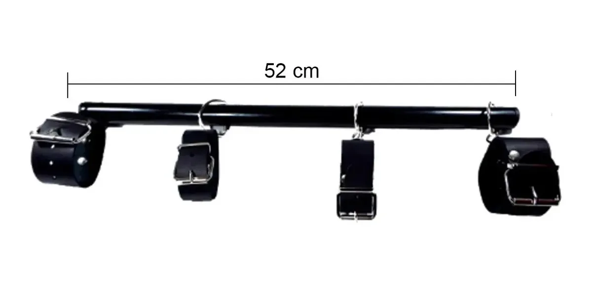 Algemas e tornozeleiras com laços de metal Bdsm Sado Black
