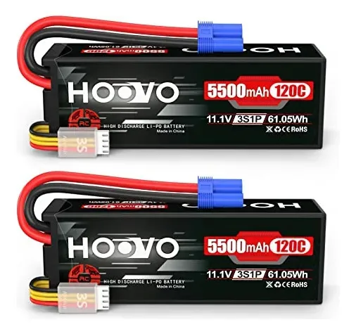 Bateria Lipo Hoovo 3s 11.1v 5500mah 120c com conector Ec5