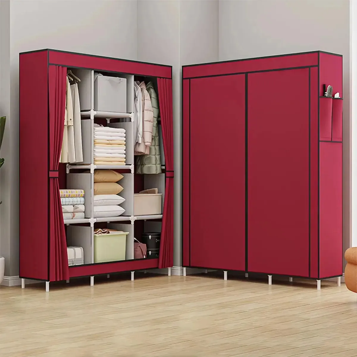 Armário de guarda-roupas Armário Armável Armazenamento de quartos Organização de vinhos