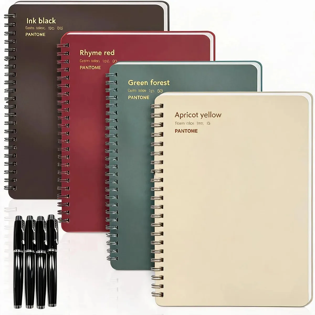 Bloco de notas A5 de 4 peças com 4 canetas e 320 folhas Executive Stripe