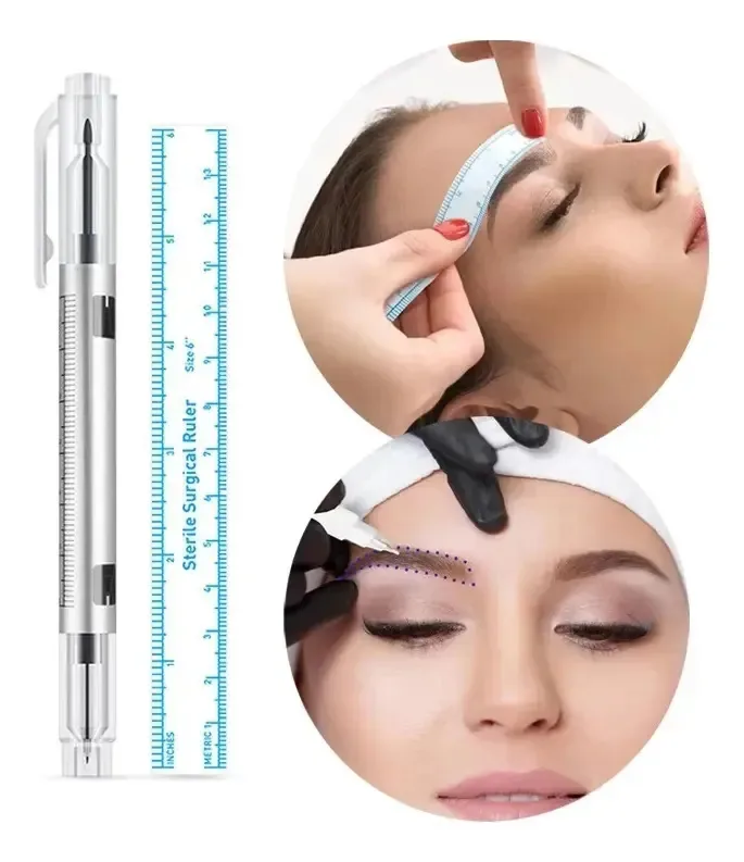 Marcador cirúrgico de microblading de 2 peças. Regra incluída