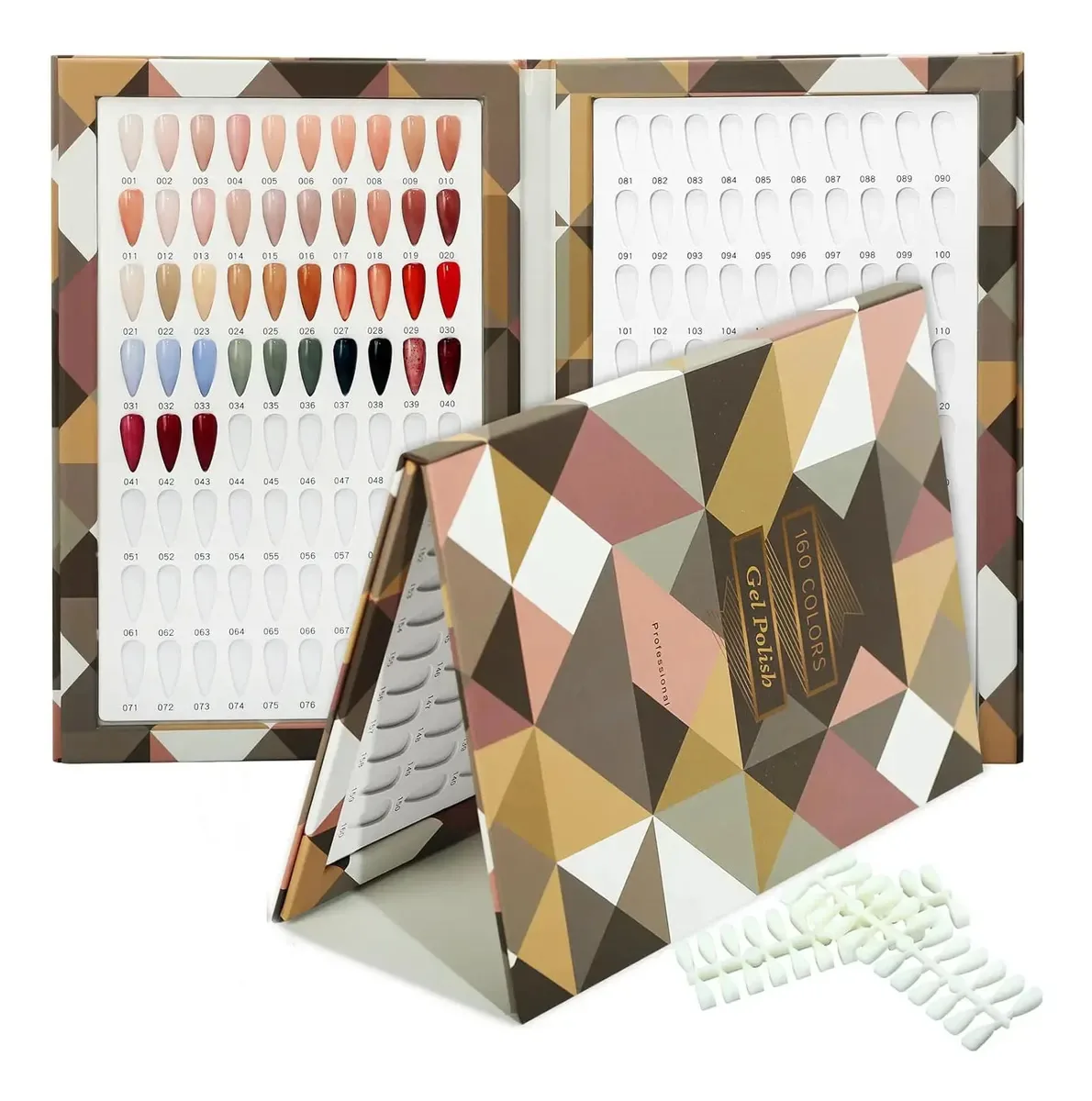 Exemplo de livro de unhas com 160 espaços decorados com chocolate Gelisco