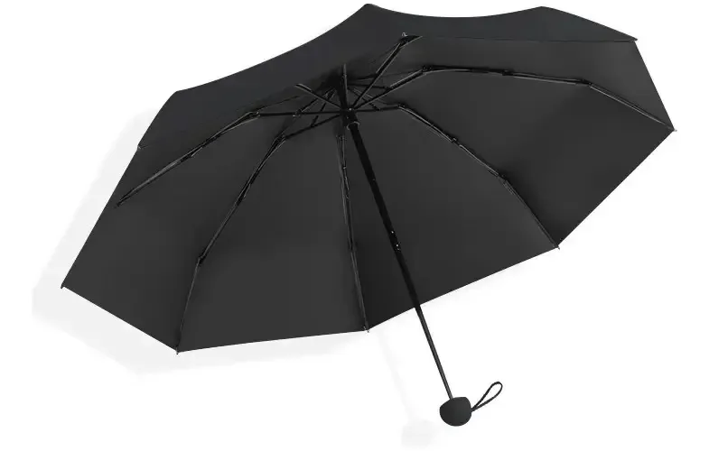 Guarda-chuva de cápsula anti-UV portátil Guarda-chuva de bolso Guarda-chuvas de cor preta