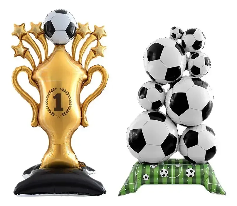 2 peças de balão de troféu de futebol 4D, decoração de festa de aniversário