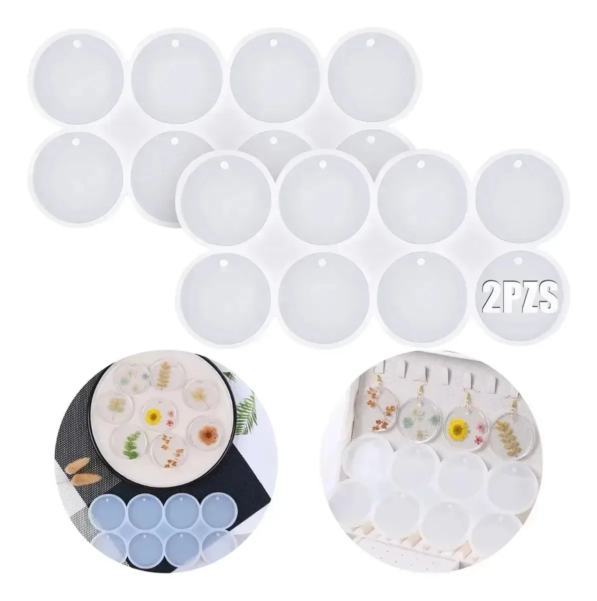 2 peças de moldes de resina de silicone Doremama, chaveiro redondo suspenso de 4,6 cm, silicone para moldes, moldes de silicone para recina, chaveiro, resina de silicone e moldes de silicone frio,...