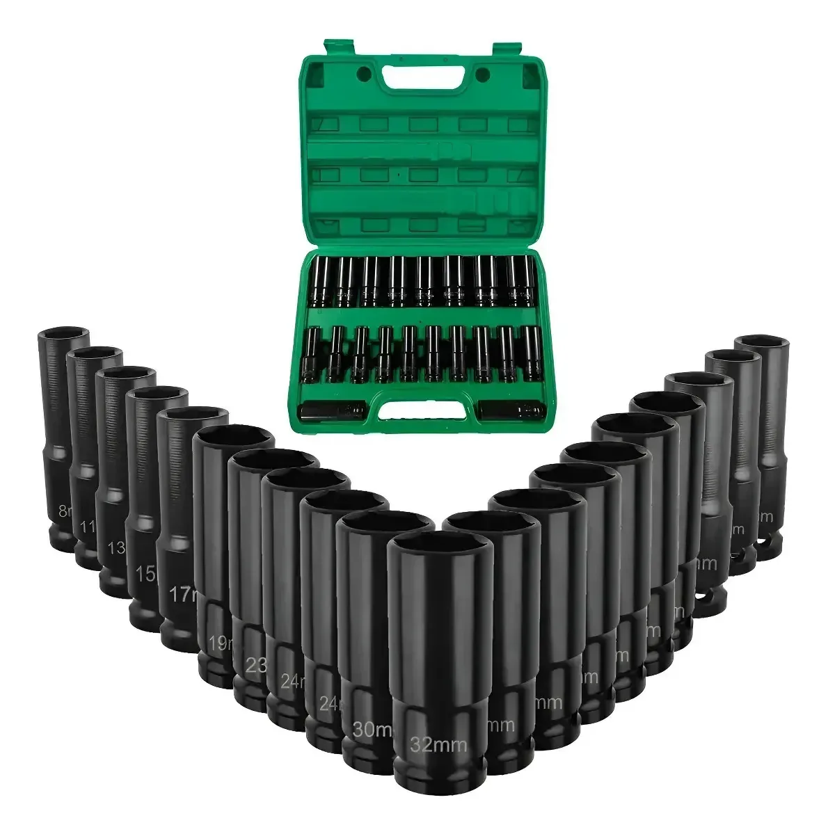 Jogo Soquete Longo Sextavado Impacto 1/2 8 A 32 Mm 15pcs