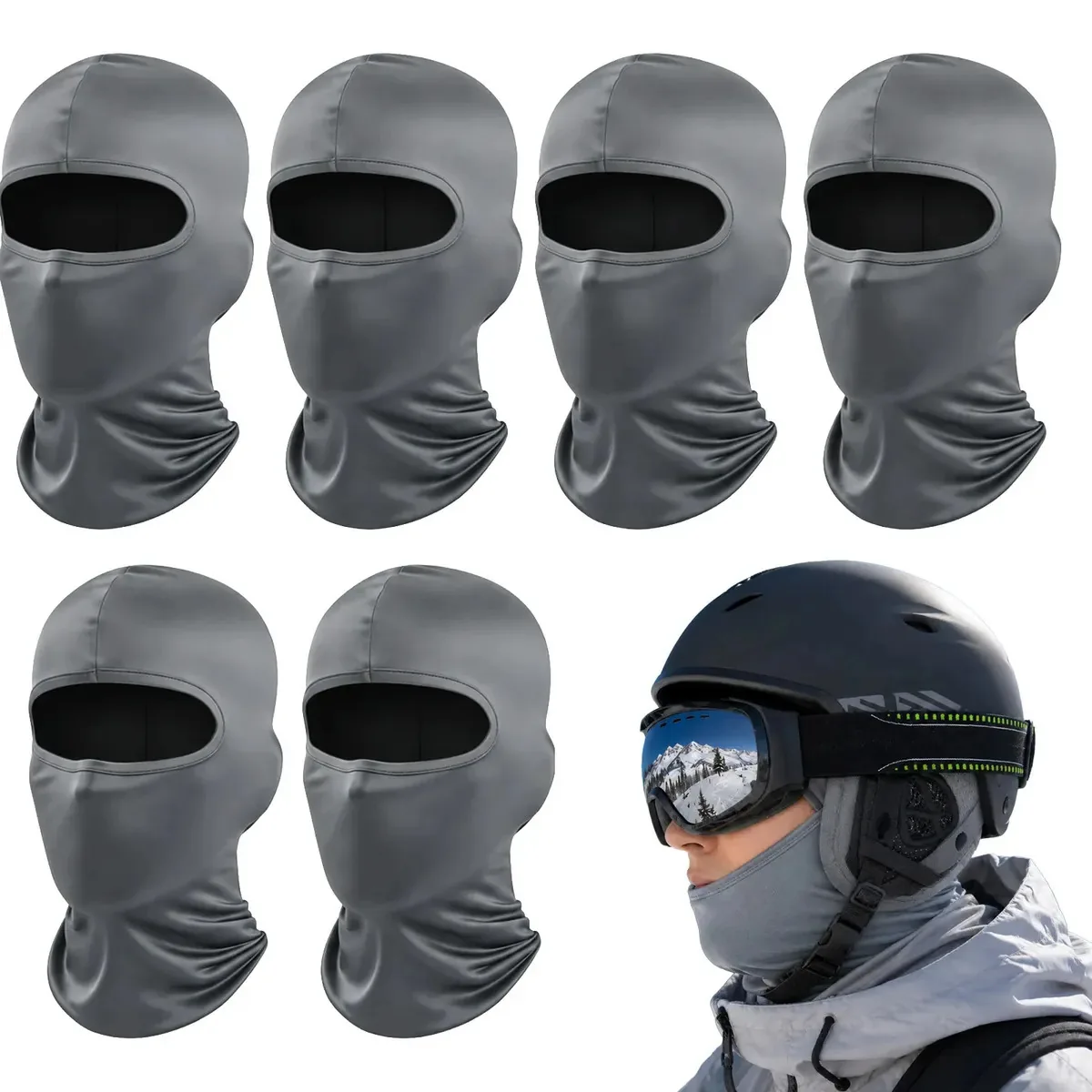 Máscara tática Bandana Balaclava cinza, 6 peças, acessórios de motocicleta, acessórios para motocicleta, acessórios de rímel para motor, acessórios para motos, acessórios femininos para homens,...
