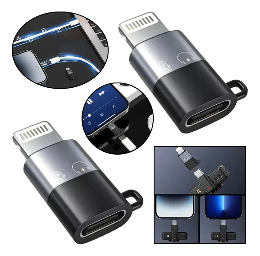 Adaptador USB feminino masculino Lightning de 2 peças Eonspark para áudio