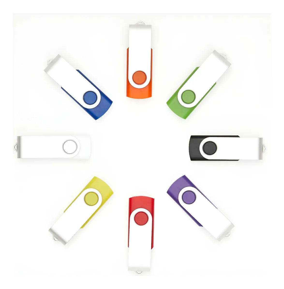 5 unidades de pen drives USB 2.0 de 256 Mb (não GB), cores