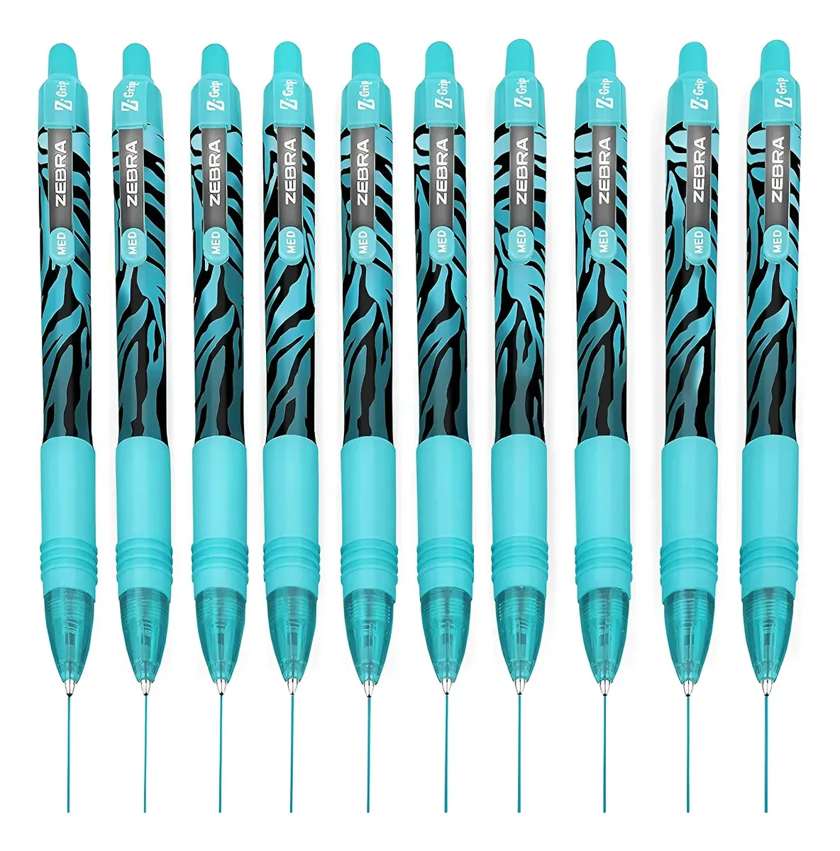 Canetas retráteis azuis com tinta macia — pacote com 10 canetas azuis