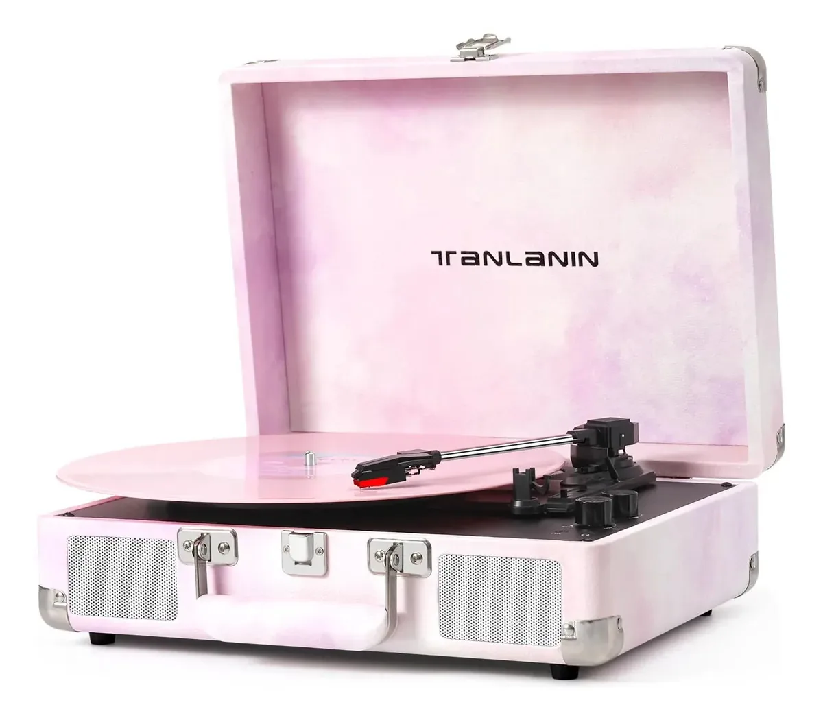 Toca-discos de vinil em aquarela com controle. 110v