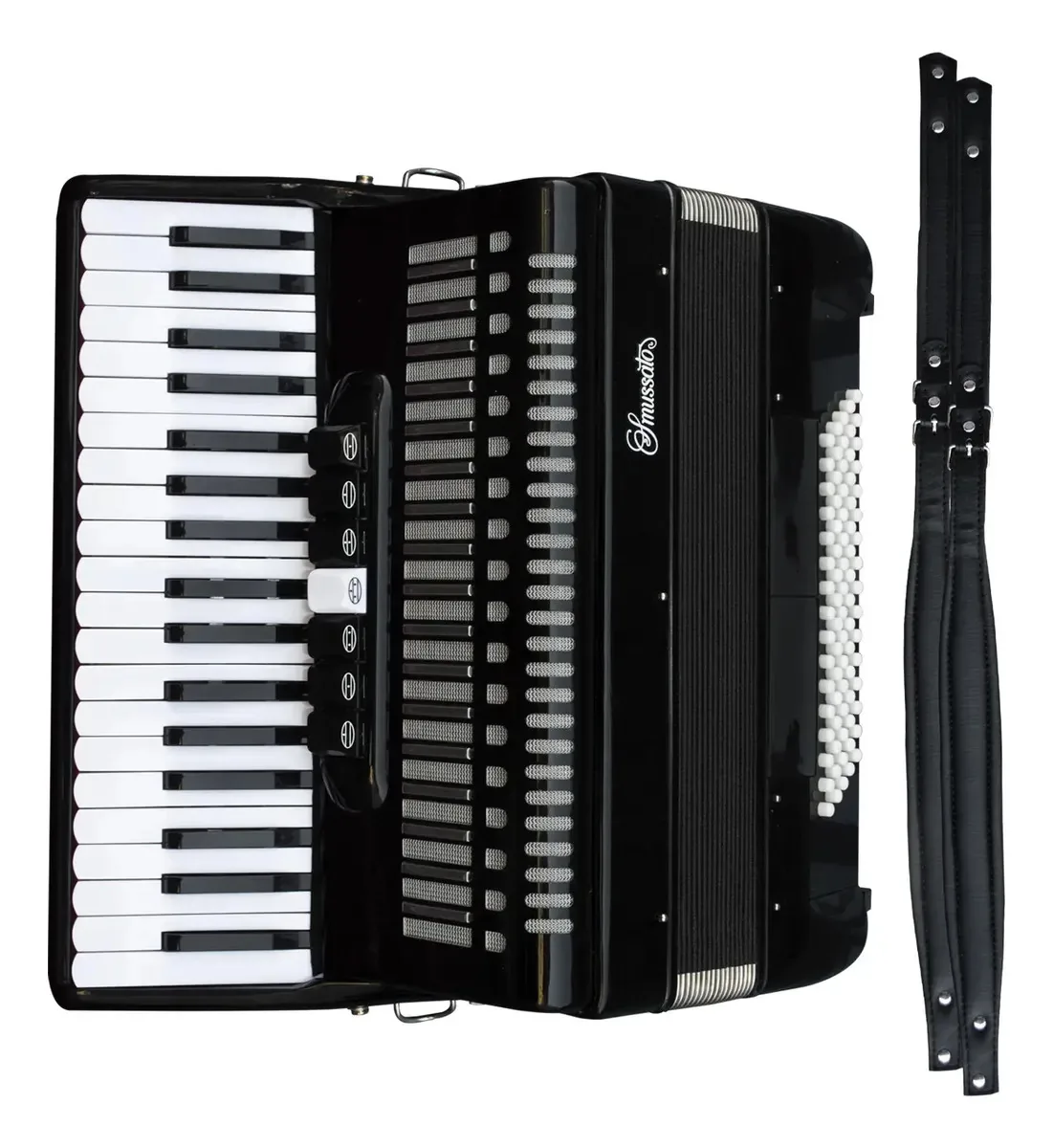 Acordeão piano Smussato 1309bk - preto brilhante