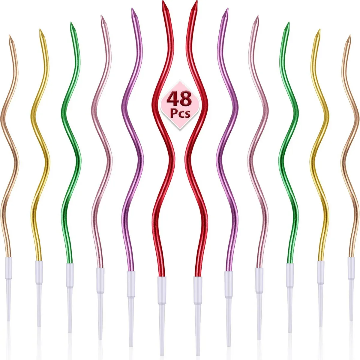 48 velas de bolo curvas, festa de feliz aniversário