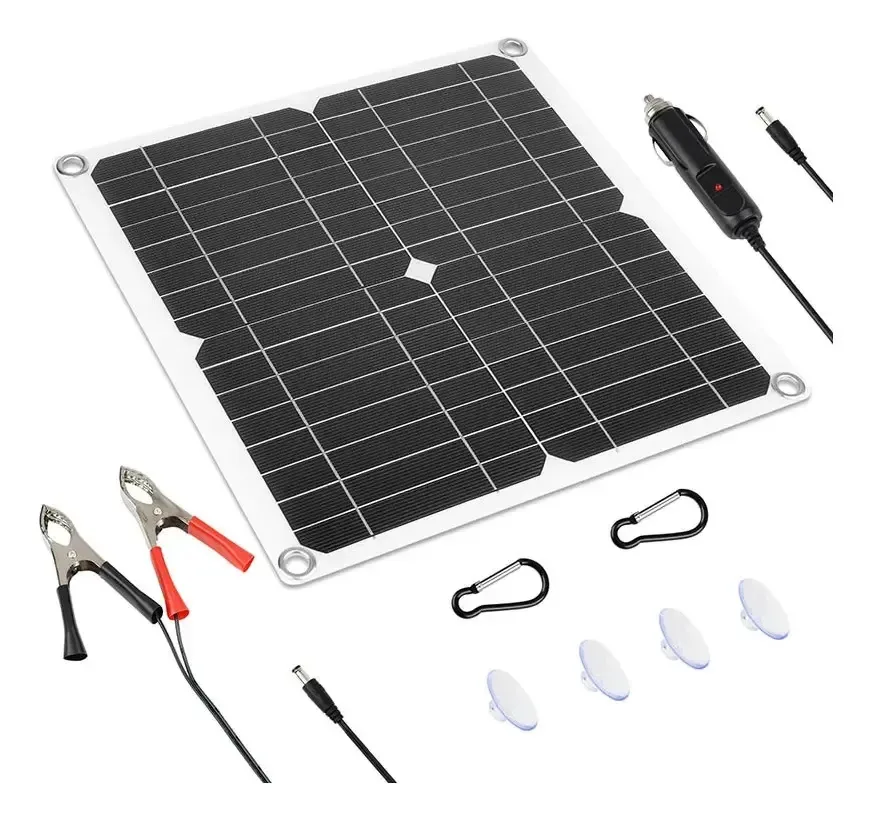 Painel solar portátil de 12w para carregamento externo e celular