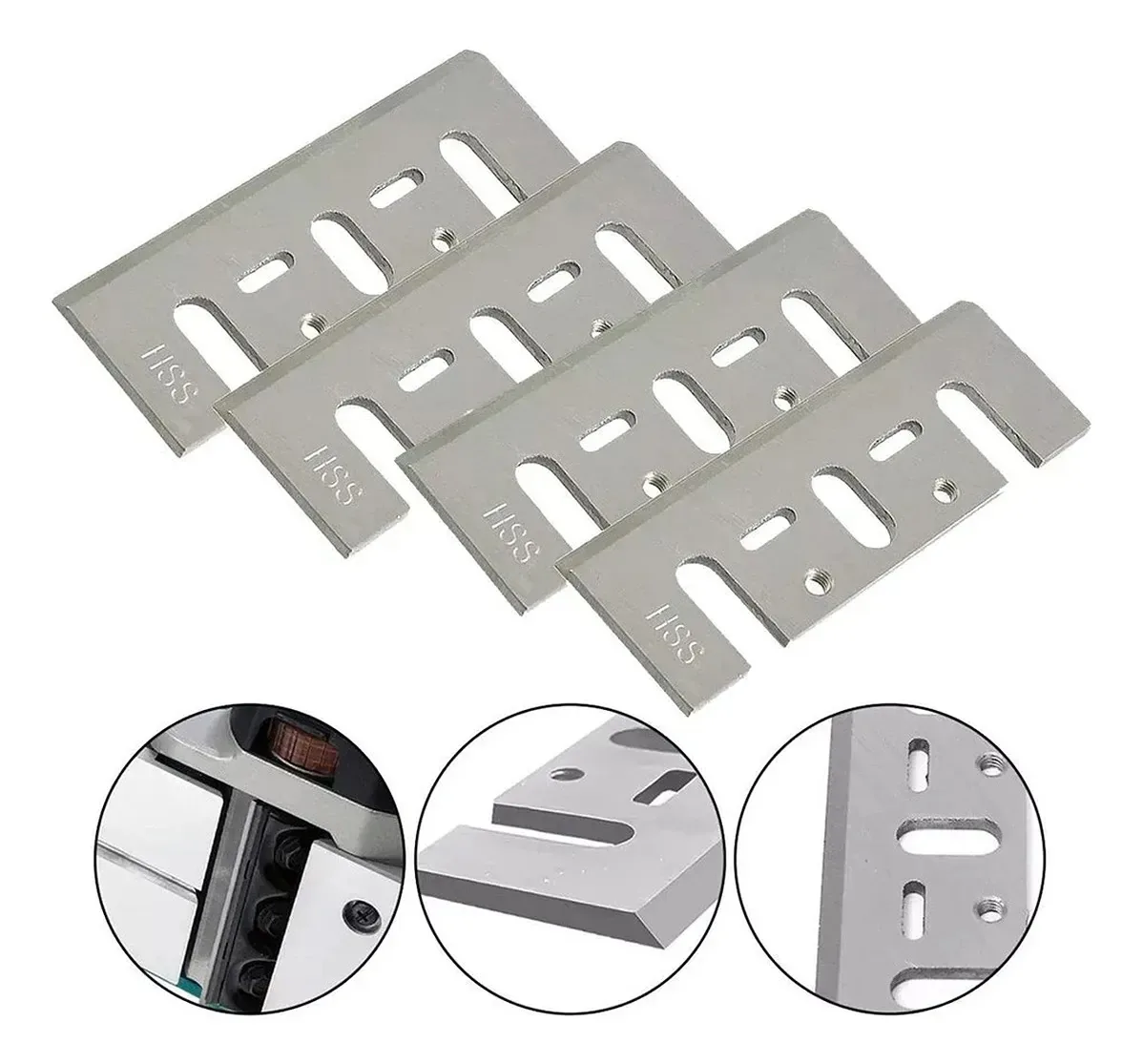 Kit 4 Faca P/ Plaina Elétrica Compatível Makita 1900b M1902 82mm