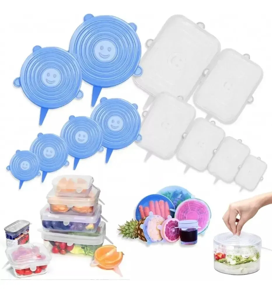 Novas tampas de silicone retangulares e redondas X12