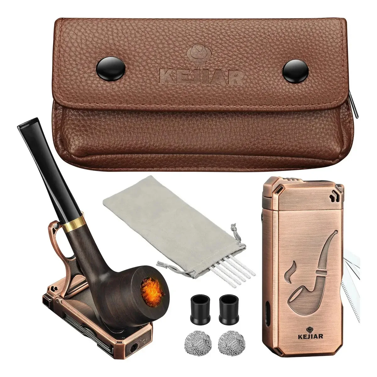 Conjunto de cachimbos de tabaco com acessórios para fumar mais claros e coloridos