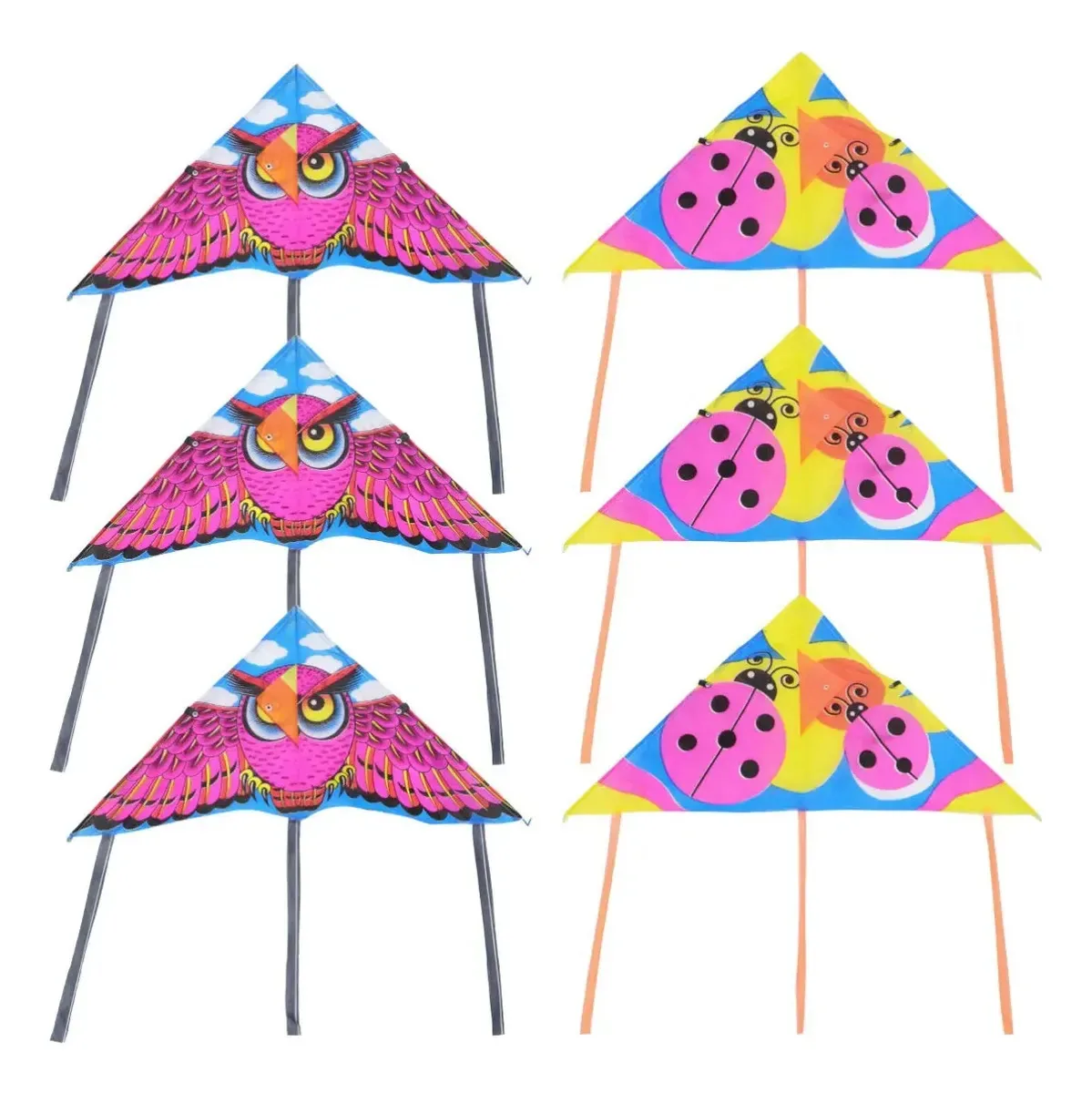 Pipas Lioobo de 10 peças para crianças, pipas triangulares, pipas de seda à prova de chuva, borboletas, borboletas, pipas, brinquedos voadores, acessórios para crianças, jogos e atividades ao ar livre