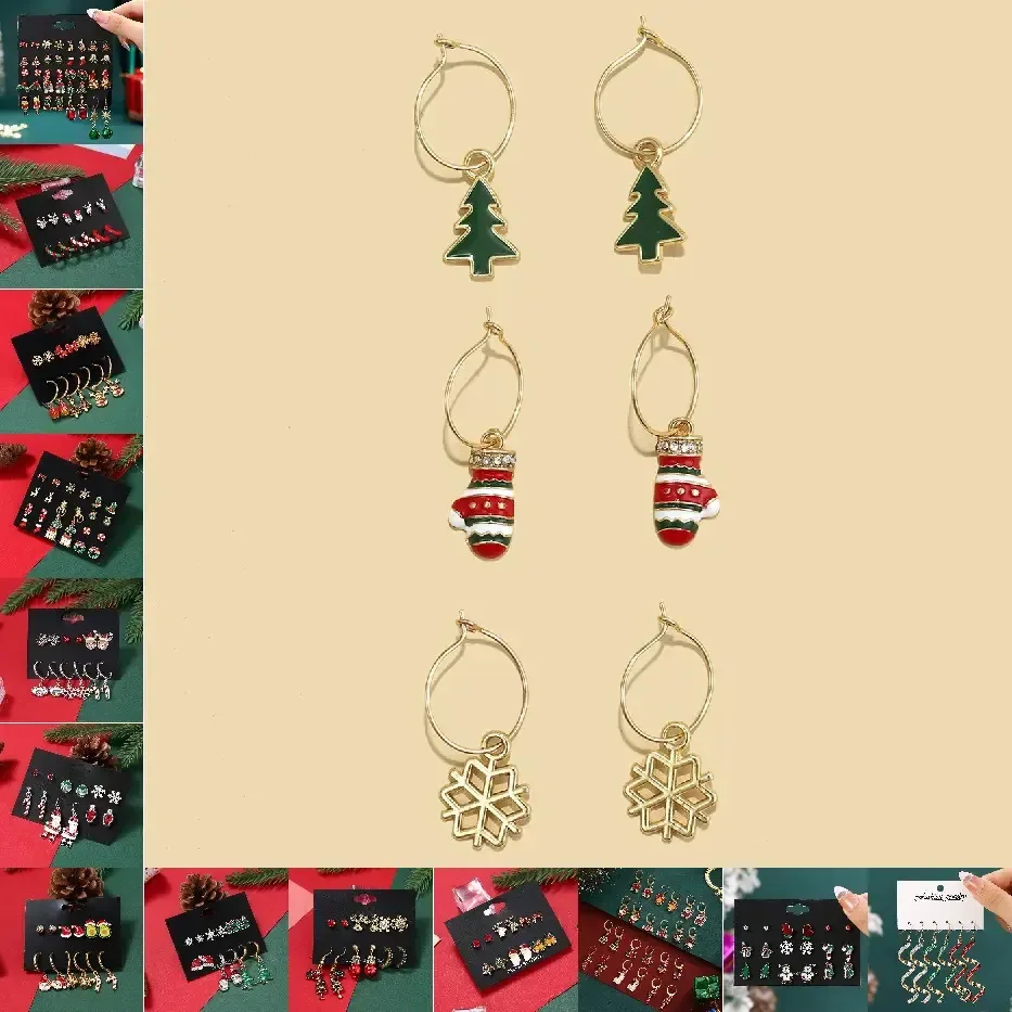 12 peças de brincos de ouro rasgado, brincos de joias femininas, brincos C-37