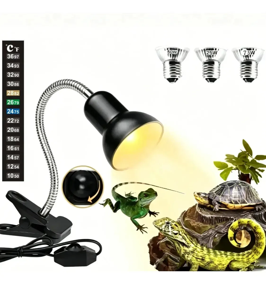 Lâmpadas de calor Uva+ Uvb Reptile Turtle 3 lâmpadas
