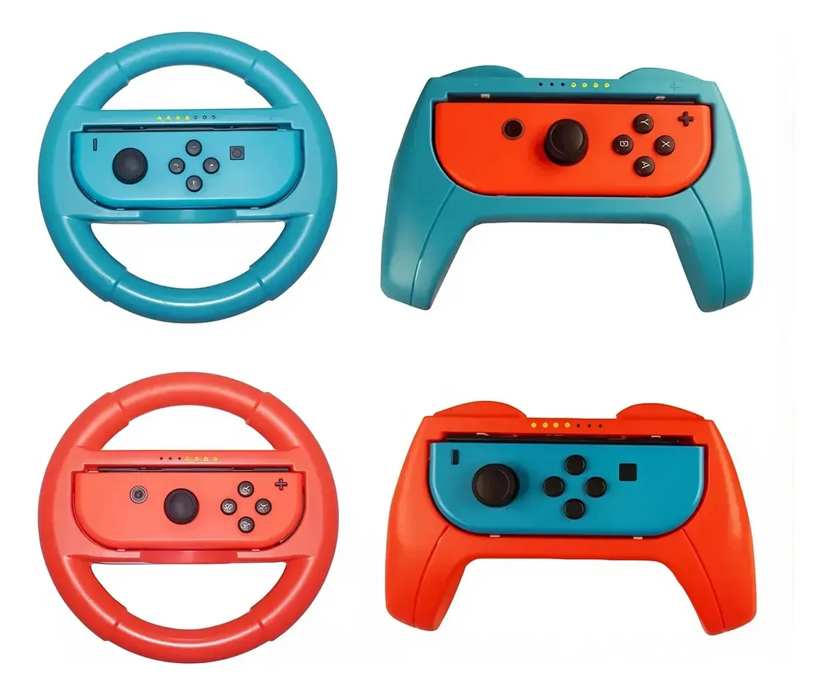Volantes para Nintendo Switch Control para Joy-Con Grip vermelho/azul