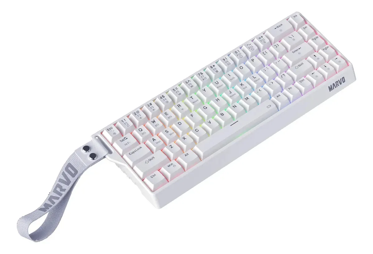 Teclado mecânico Bluetooth sem fio para jogos, conectividade de três modos, interruptores lineares, teclas de injeção dupla