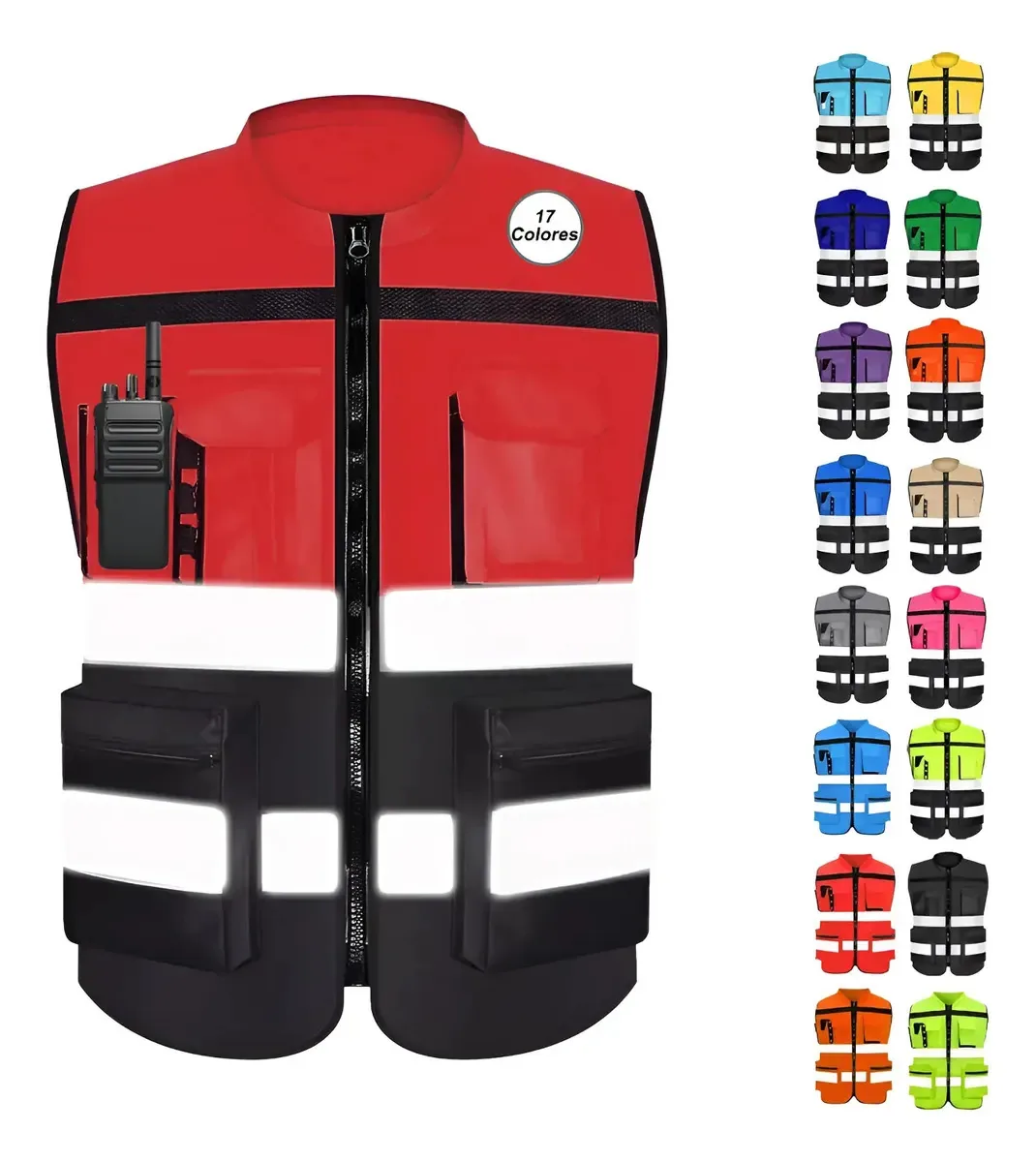 Coletes de segurança industrial refletivos, cores: vermelho, 2xl