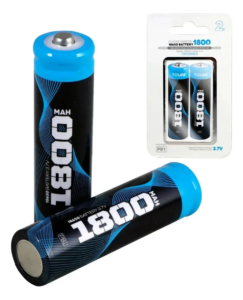 2 baterias recarregáveis 18650 de 3,7 v para carregadores Slim Company