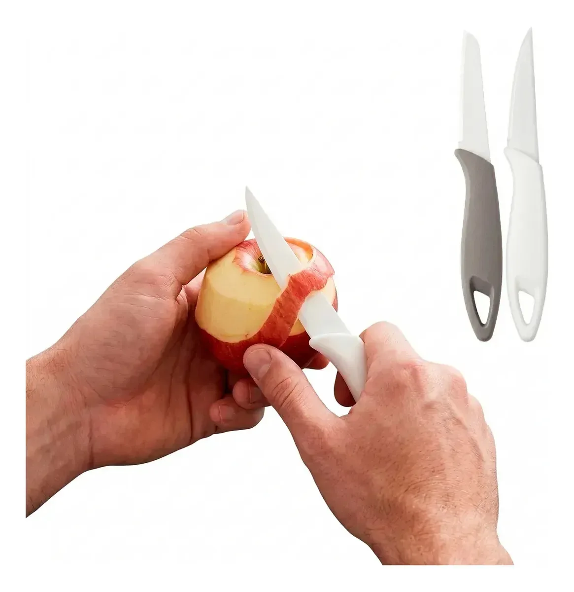 2 peças de faca multiuso para descascar frutas de cozinha, corte preciso, uso diário, alça confortável, utensílio de cozinha fácil de usar, Slim Company