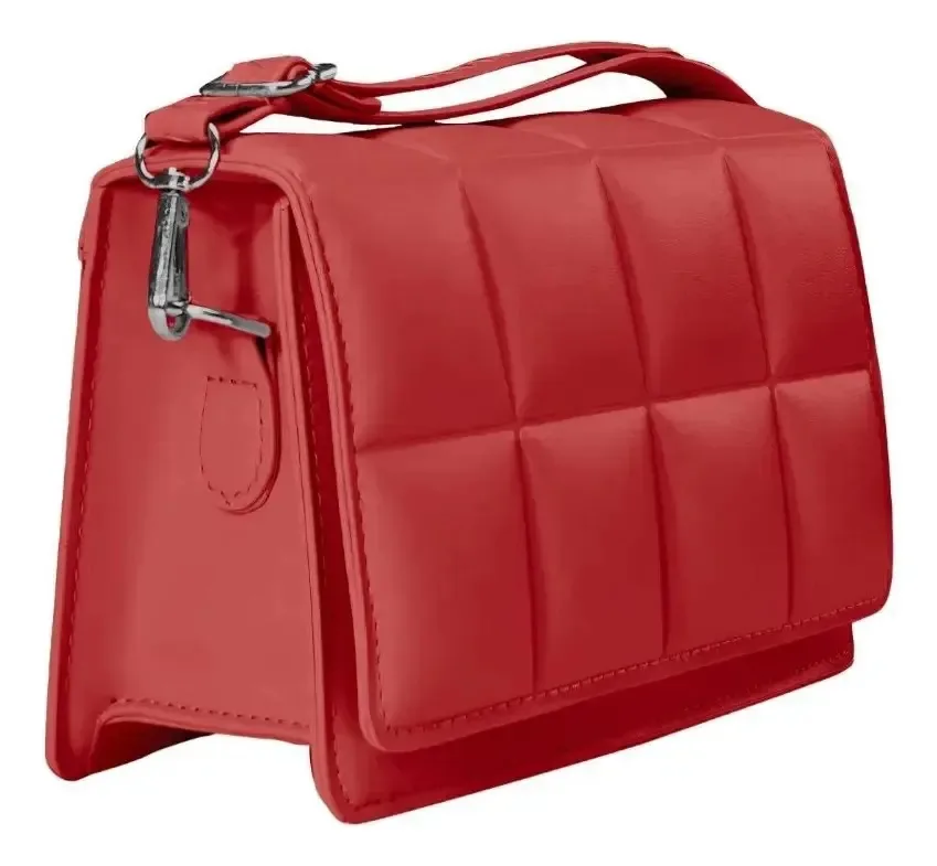 Moda feminina, bolsa tiracolo feminina, tipo mensageiro, cor vermelha