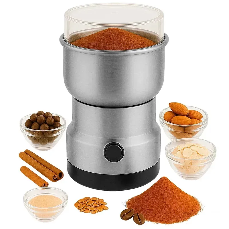 Moedor Elétrico KINICHPLAY de Grãos e Especiarias com 4 Lâminas, 150W