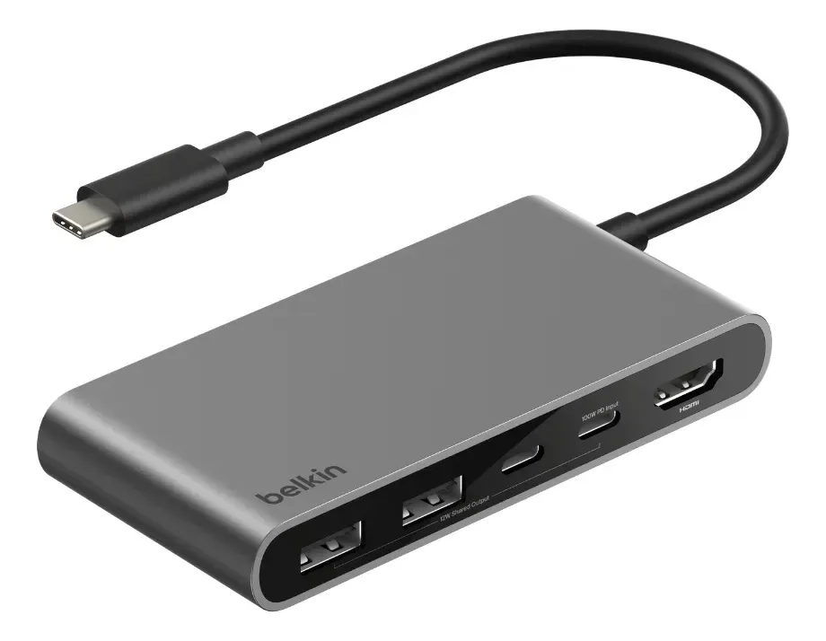 Hub USB-c de 5 portas cinza espacial cinza