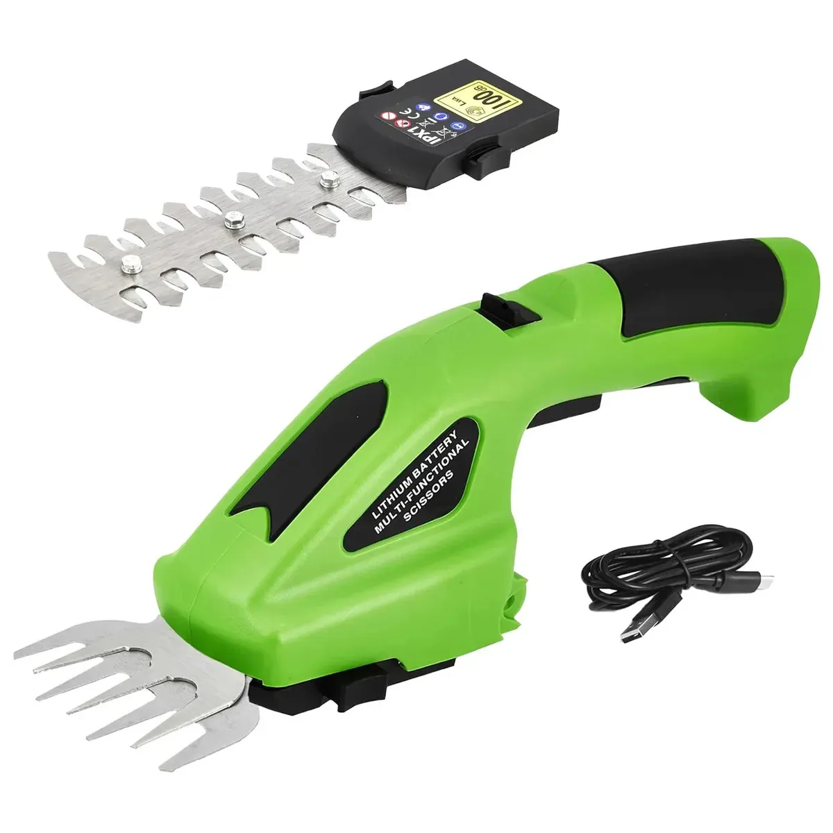 Cortador de sebes sem fio Ttmxi Podador elétrico de jardim Podadores de jardim Cortador de grama manual Ferramentas de jardinagem Podador sem fio Podador manual Aparador de grama
