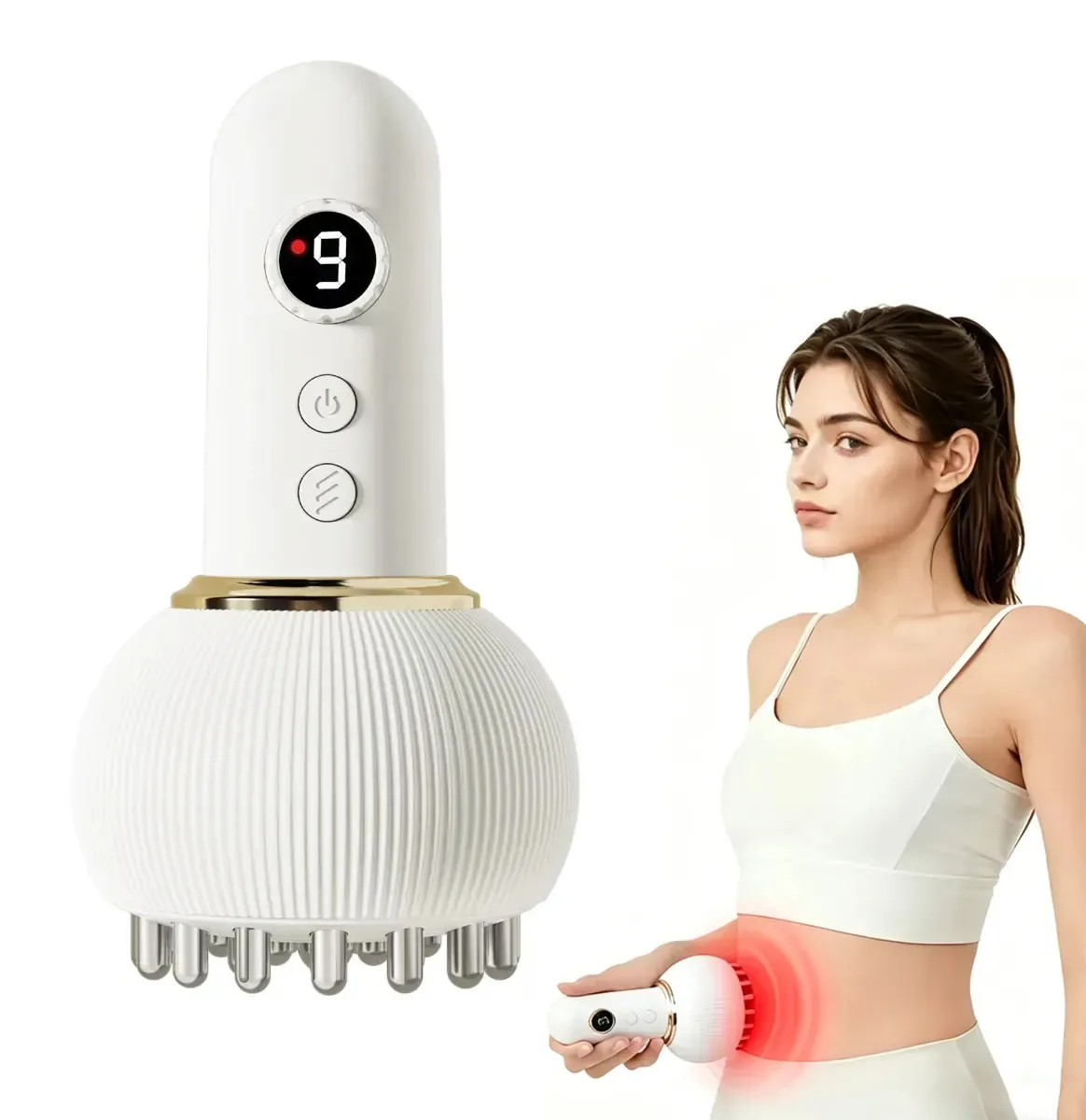 Massageador de drenagem linfática anticelulite de corpo inteiro, massagens corporais elétricas portáteis anticelulite, vibração, luz, calor