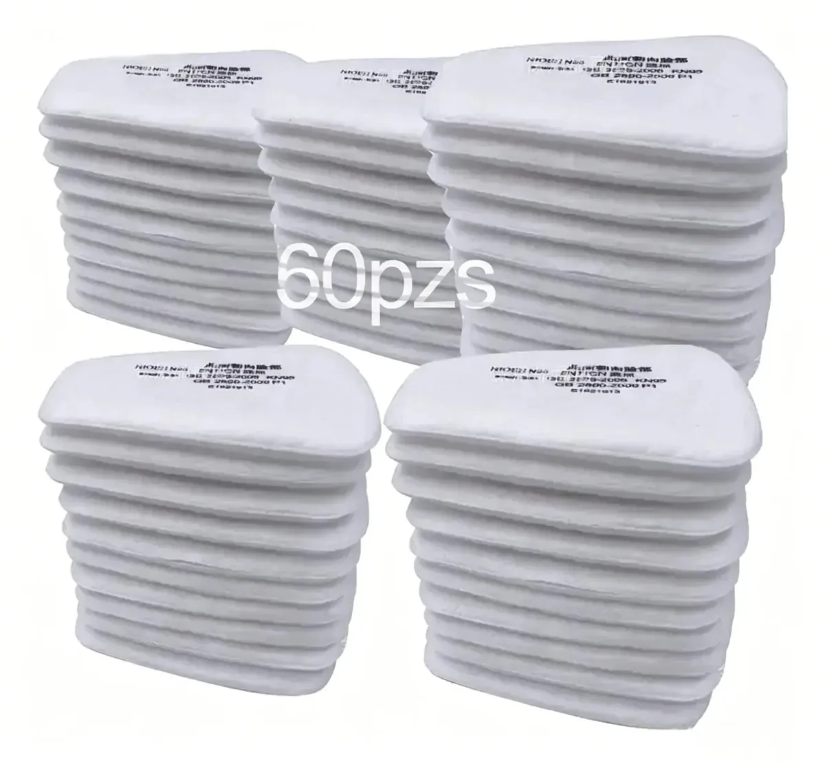 60 filtros para máscaras N95 5n11, compatíveis com os modelos 6200, 6800, 6502 e 7501, adequados para os setores de agricultura, construção e indústria de manufatura