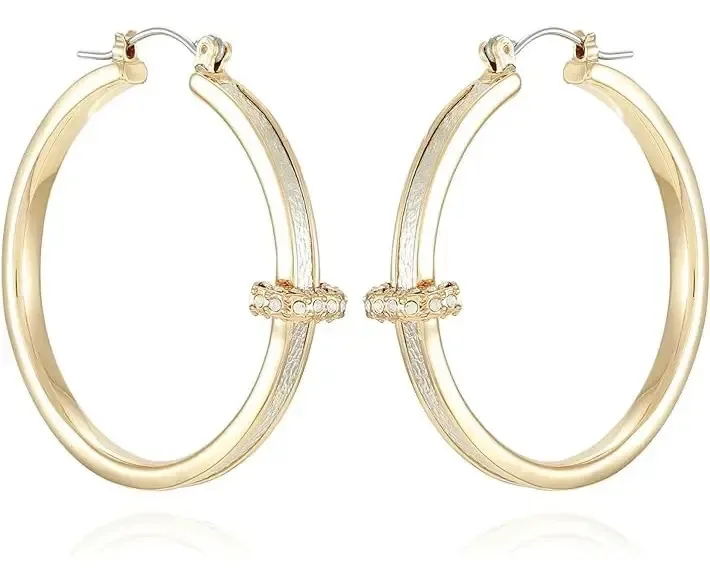 Brinco Guess GUESS Argola Dourada com Pedra de metal e pedra de vidro dourado
