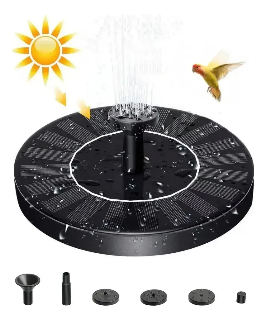 Fonte de energia solar, bomba de jardim flutuante de 6 bicos