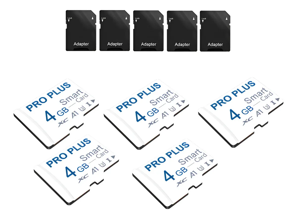 Conjunto de cartões de memória de 5 peças, 4 GB branco com A