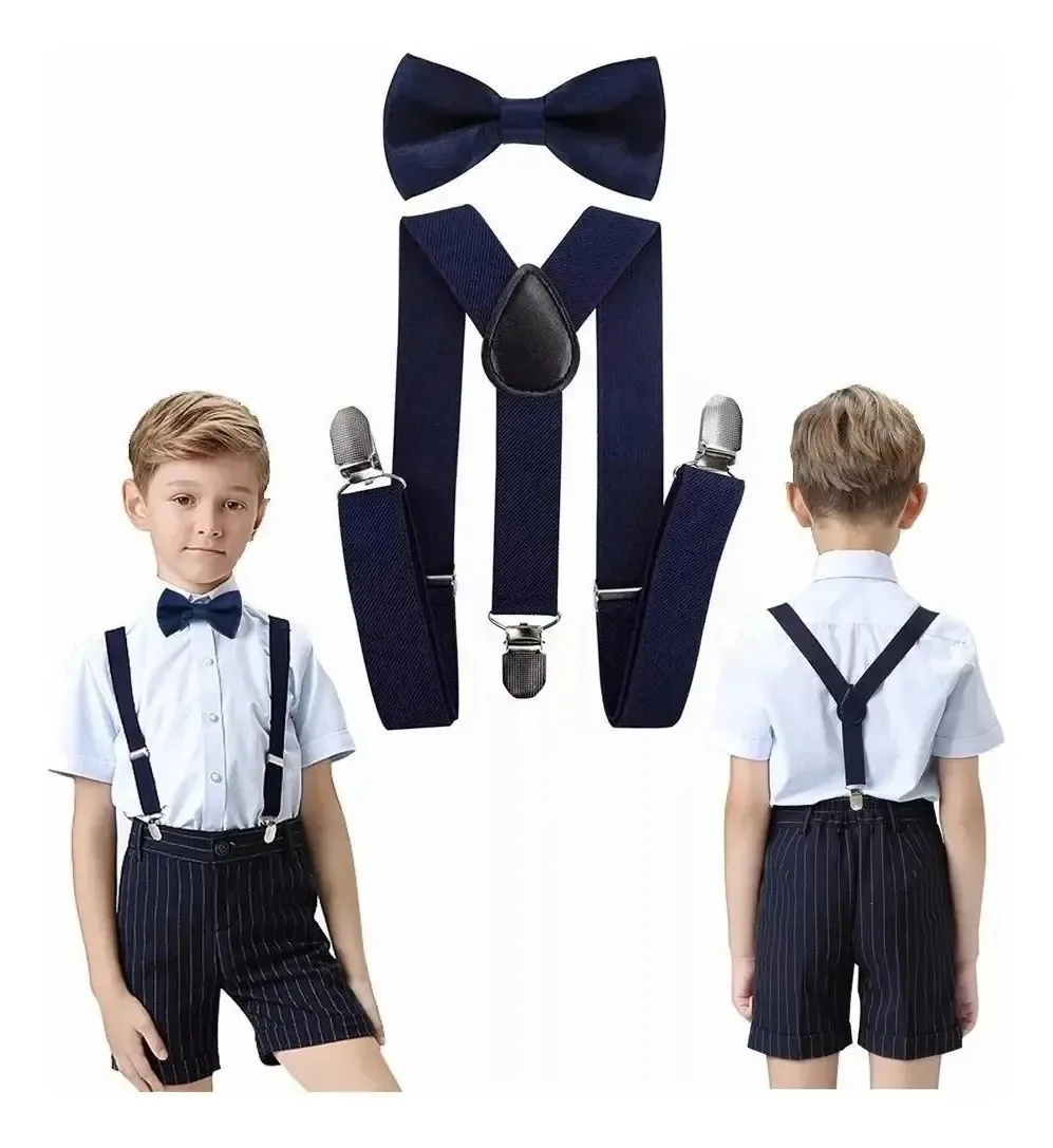 Alças de laço para crianças ajustáveis, cores: azul marinho infantil