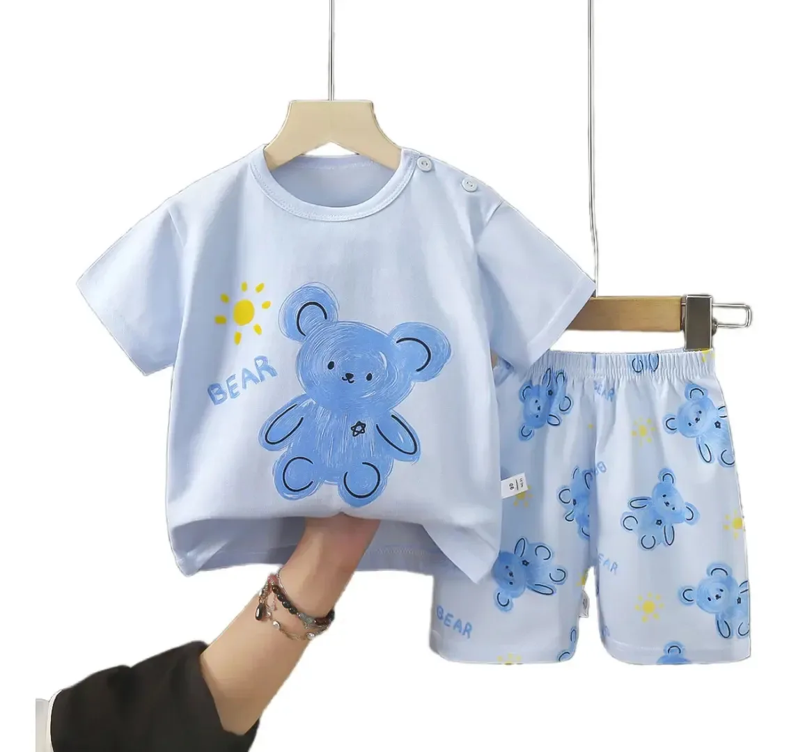 Conjunto de roupas infantis para shorts de bebê com cor de camiseta Water Size 73