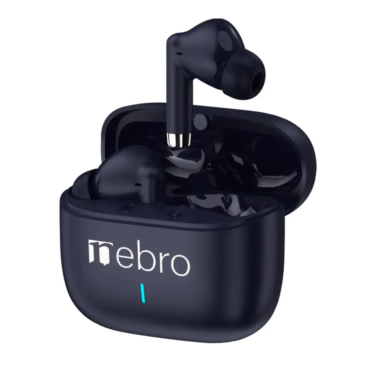 Fones de ouvido Bluetooth sem fio pretos, microfone e viva-voz, carregamento tipo C, compatíveis com iOS, Samsung, Moto, azul escuro