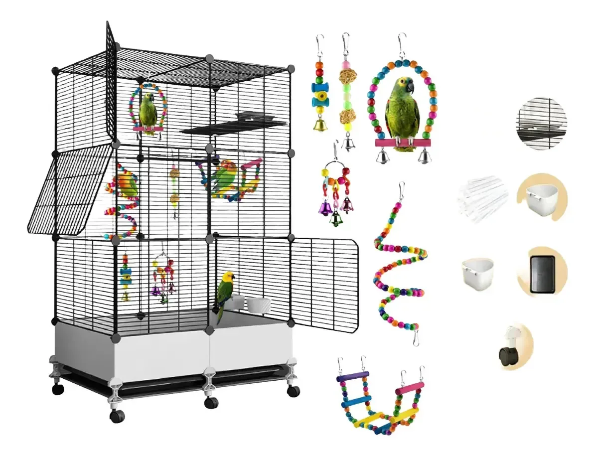 Relógio móvel Bird Cage Parrot Cage Decanary Cage