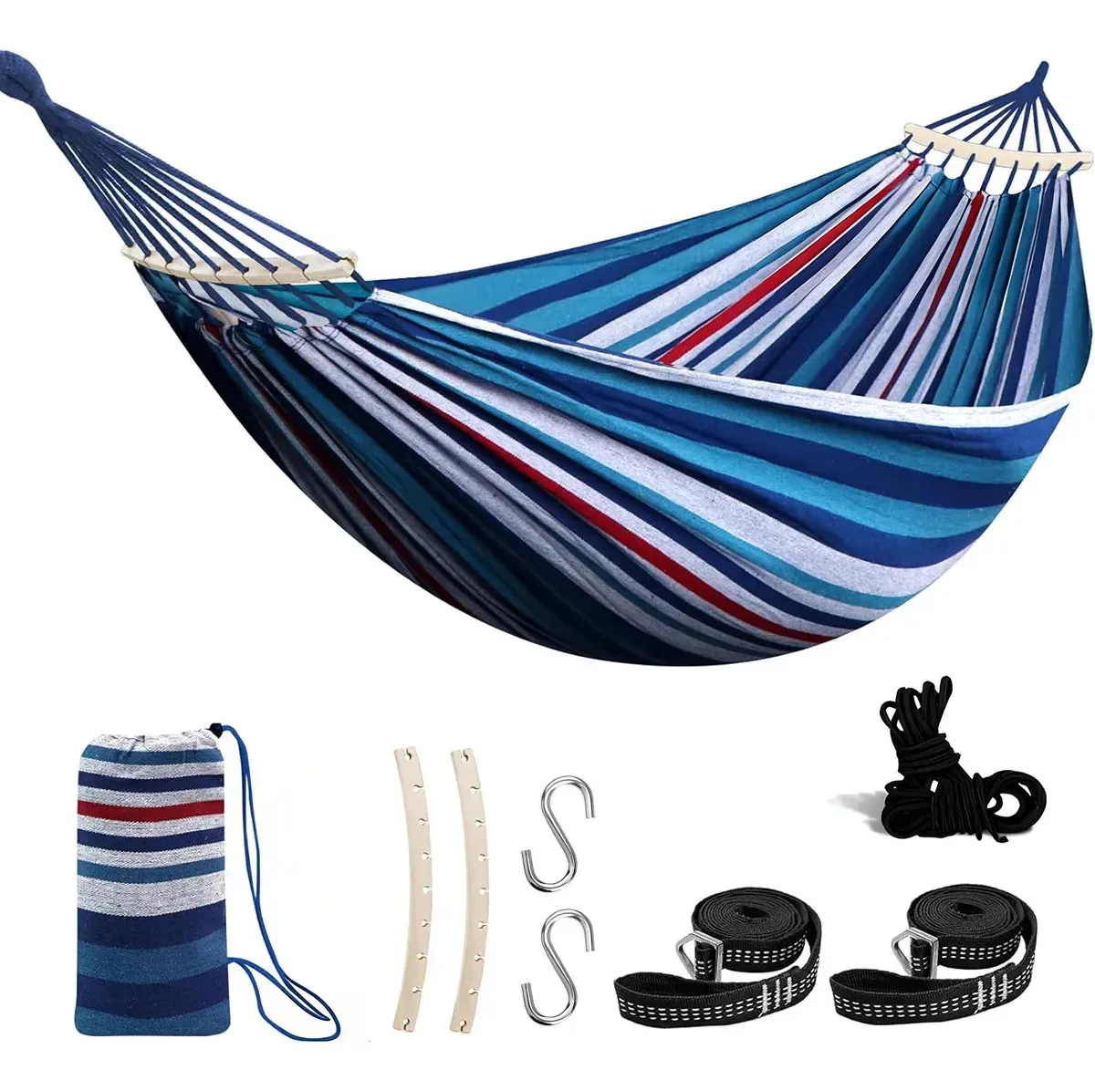 Redes suspensas 100% algodão 260* 150 cm, móveis de jardim, cor azul marinho