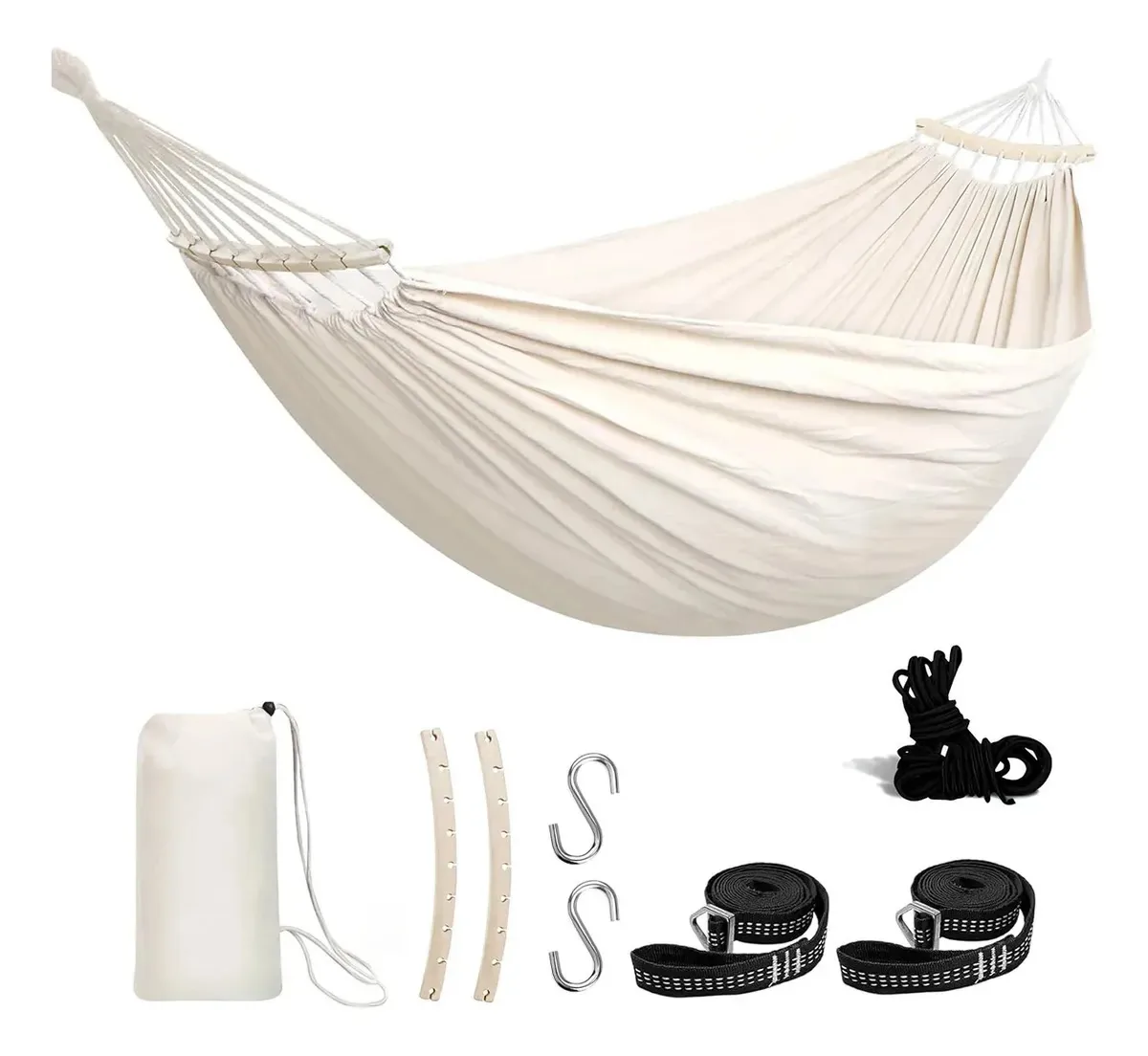 Redes suspensas 100% algodão, 260* 150 cm, móveis de jardim, cor: branco, branco