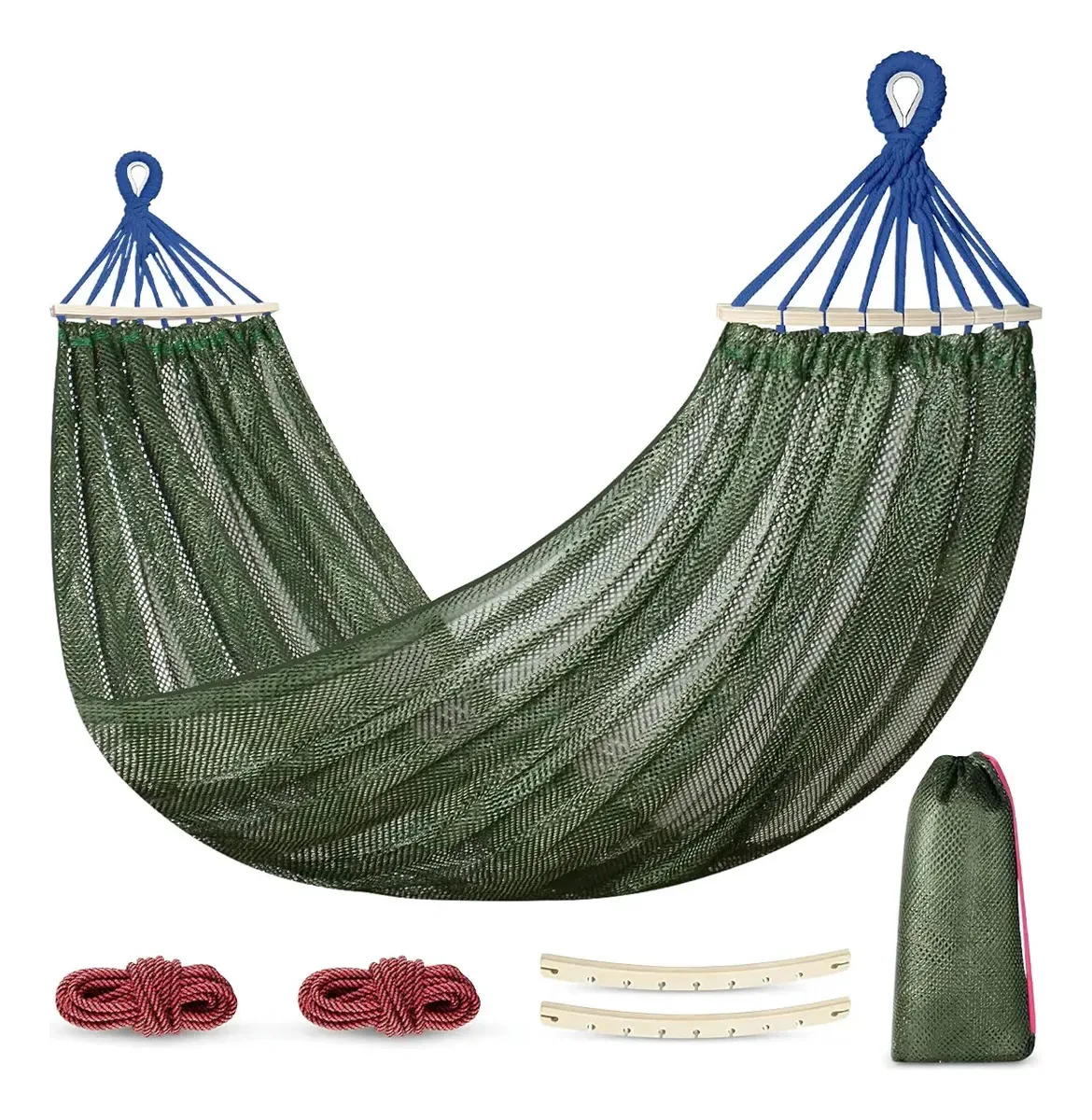 Redes suspensas leves, respiráveis e duráveis, 220* 150 cm, cor verde, verde