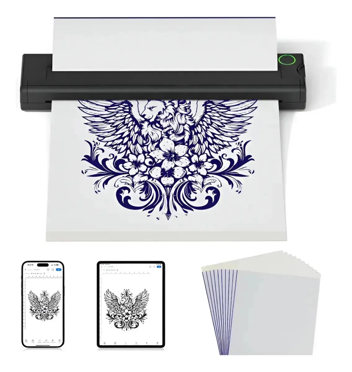 Impressora térmica de estêncil de tatuagem Bluetooth+USB