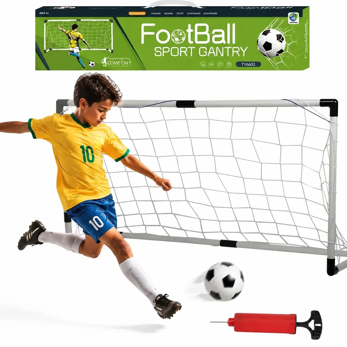 Portaria de futebol para crianças com futebol 122x65x48cm