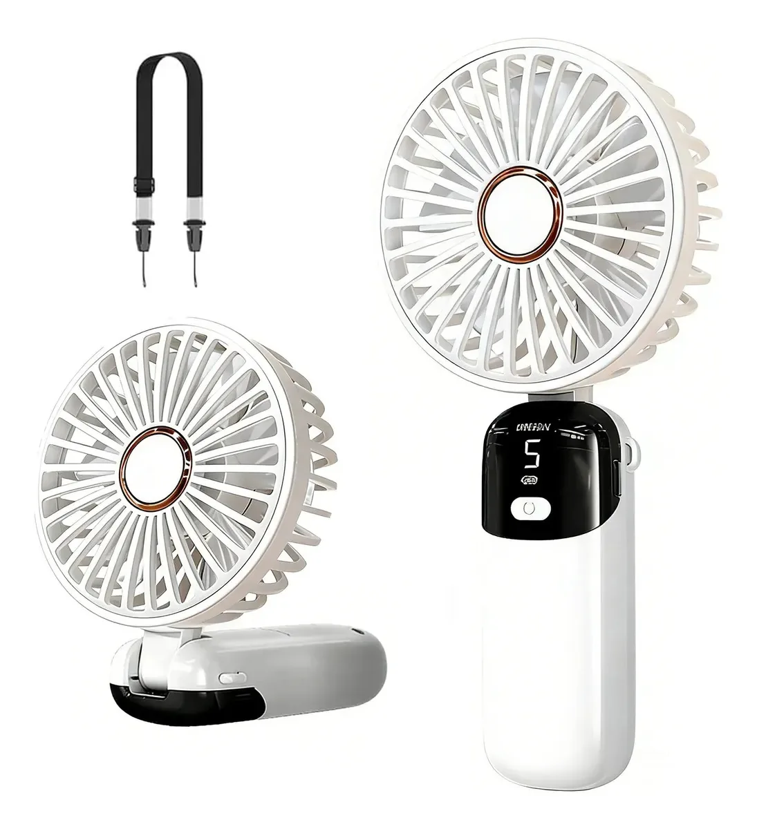 Ventilador de mão, porta portátil recarregável